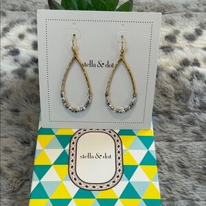Stella & Dot Gold and Silver Hoop Earrings